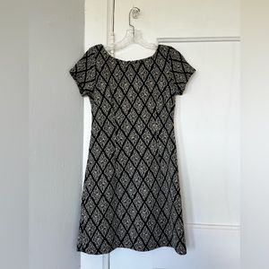 Zara holiday gold trim dress